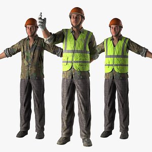 3D worker man