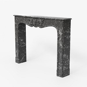 3D Decorative dark marble mantelpiece 3D Model