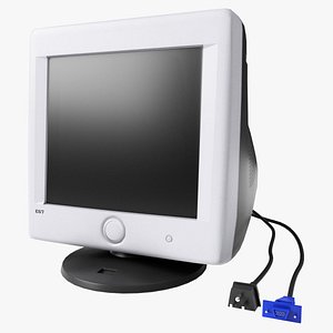 90s Old CRT Monitor - Low Poly GameProp