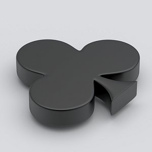 3D Poker Card clubs model