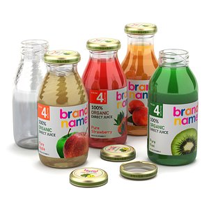 Mini Juice Glass Bottle Set