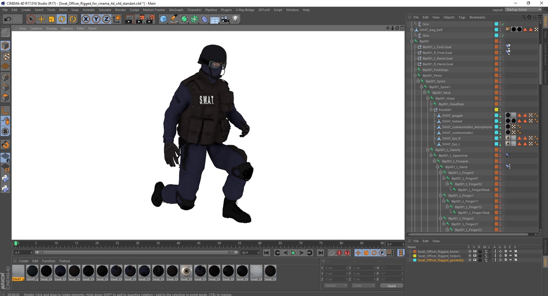 Swat Officer Rigged For Cinema 4D 3D Model - TurboSquid 2209176