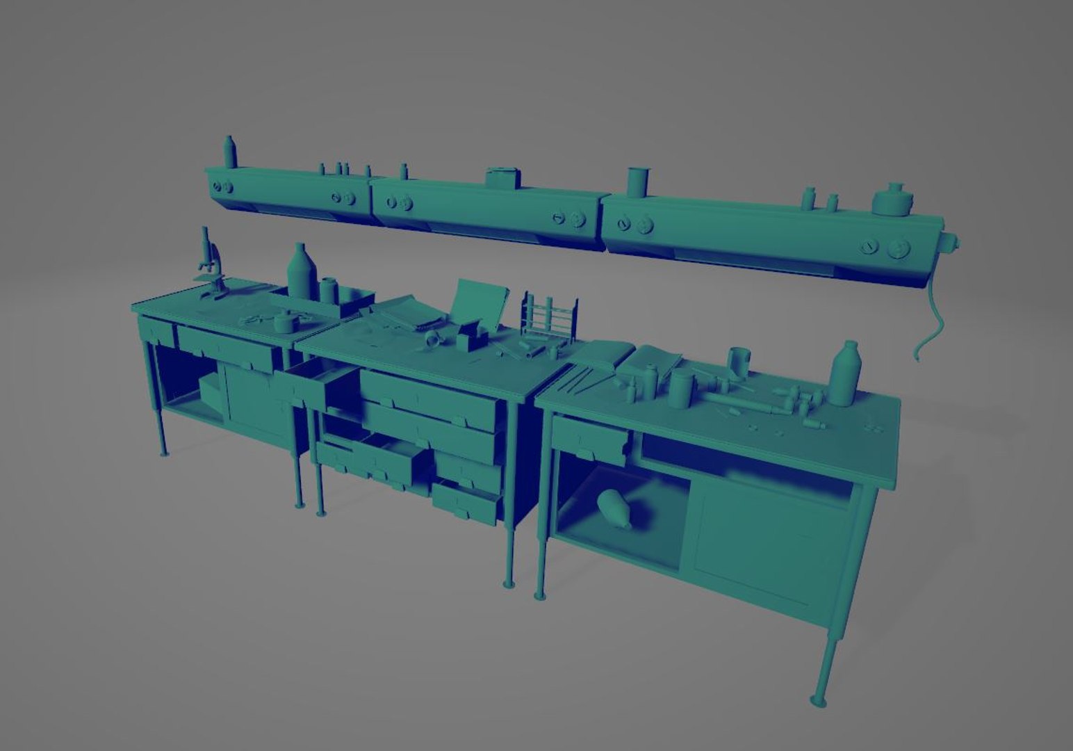 Old Laboratory Bench 3D Model - TurboSquid 1814601