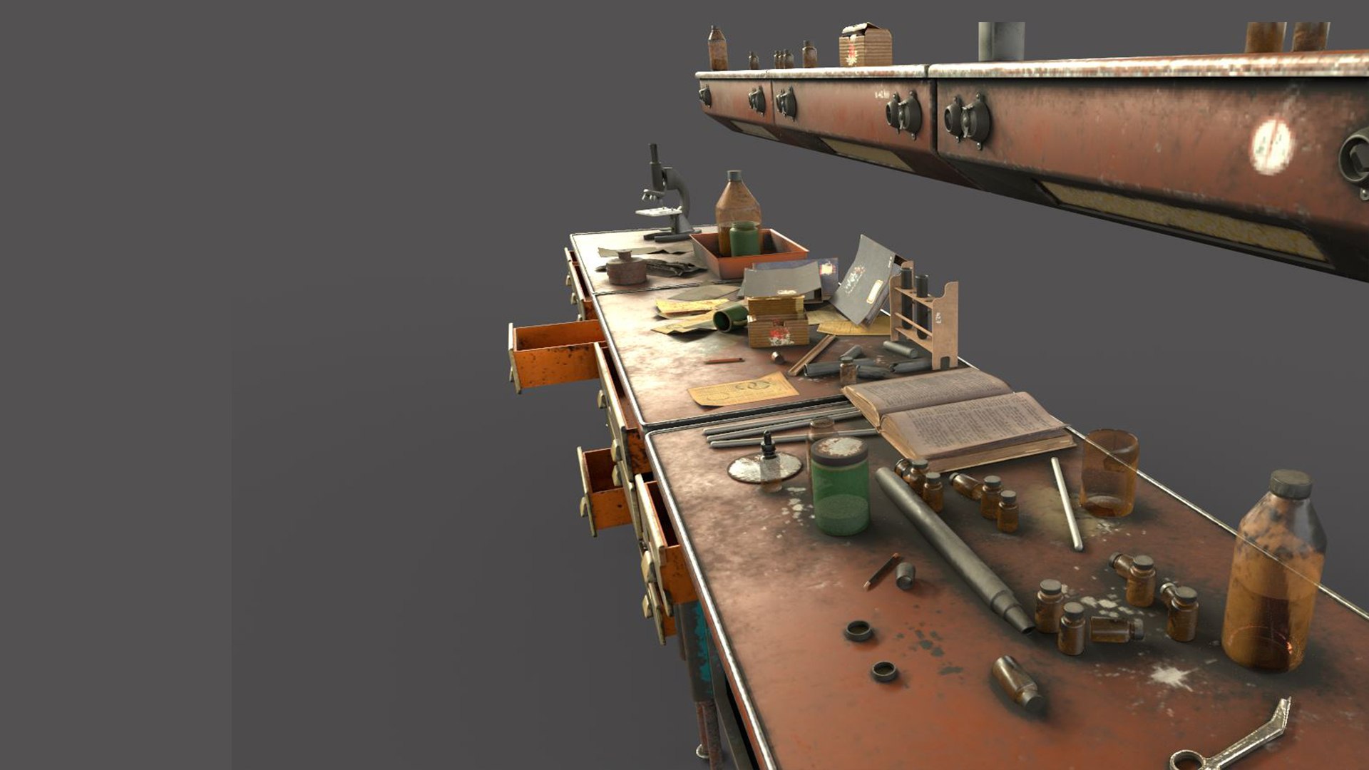 Old Laboratory Bench 3D Model - TurboSquid 1814601