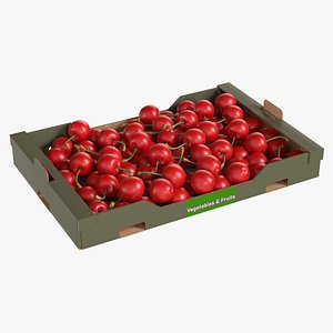 Cherry Cardboard Fruit Box 3D model