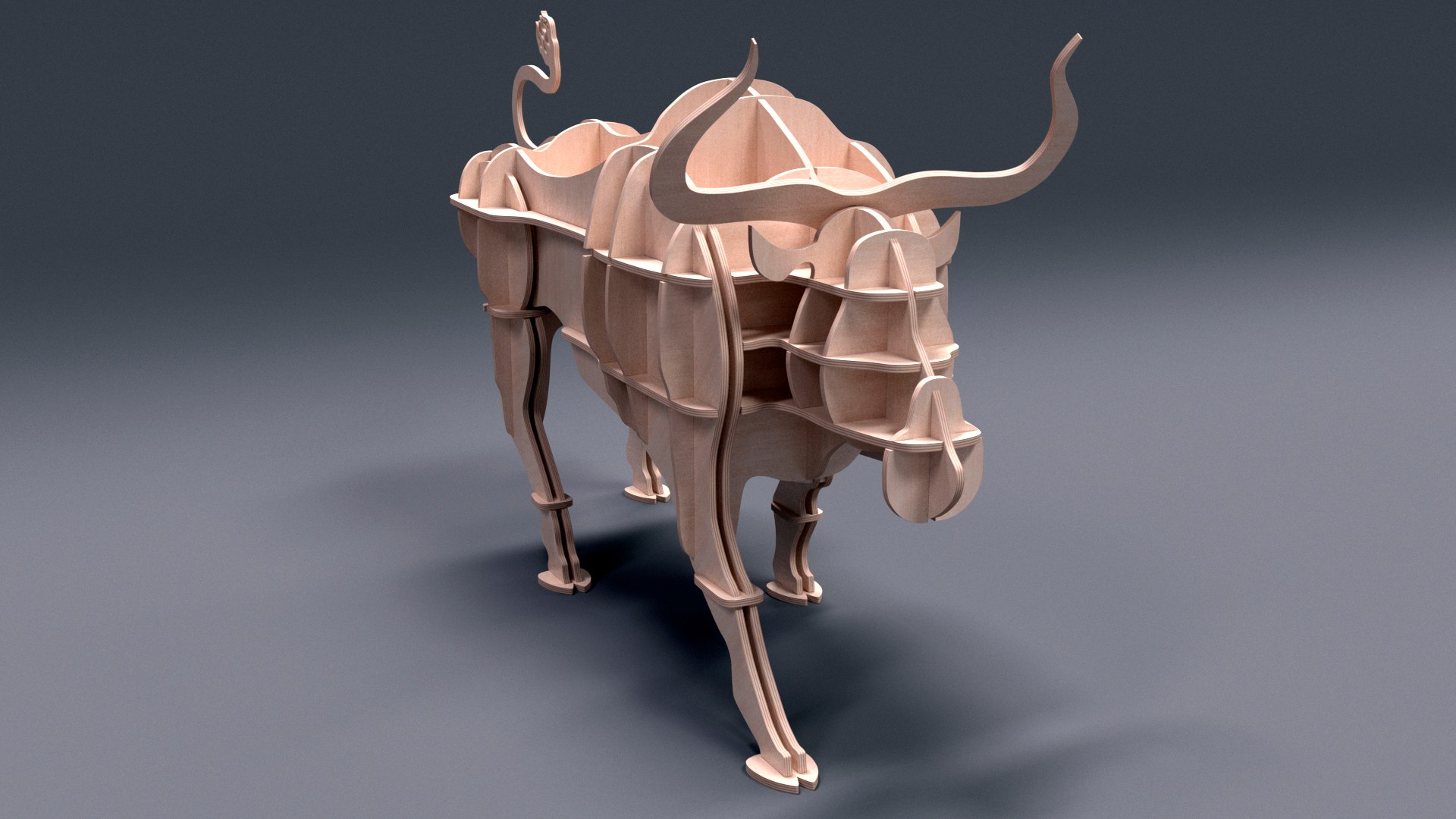 3D plywood bull - TurboSquid 1499143