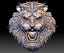 Lion head STL file relief for CNC router or 3D printer