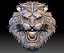 Lion head STL file relief for CNC router or 3D printer