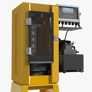 3D Concrete Hydraulic Press Machine Engineering Control Yellow