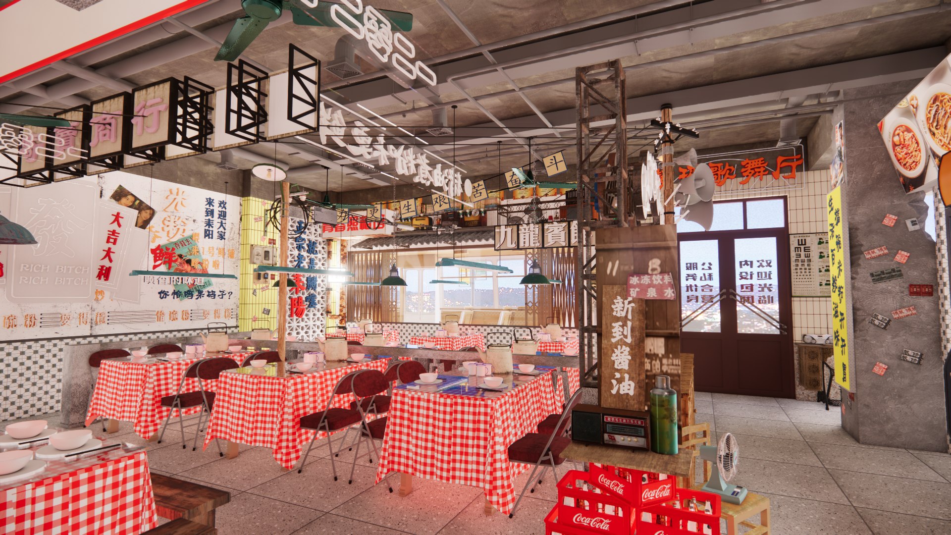 3D Hong Kong Style Canteens Restaurants Model TurboSquid 2006435