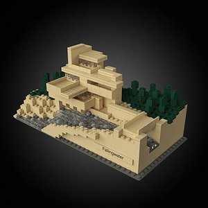 3d model frank lloyd fallingwater lego