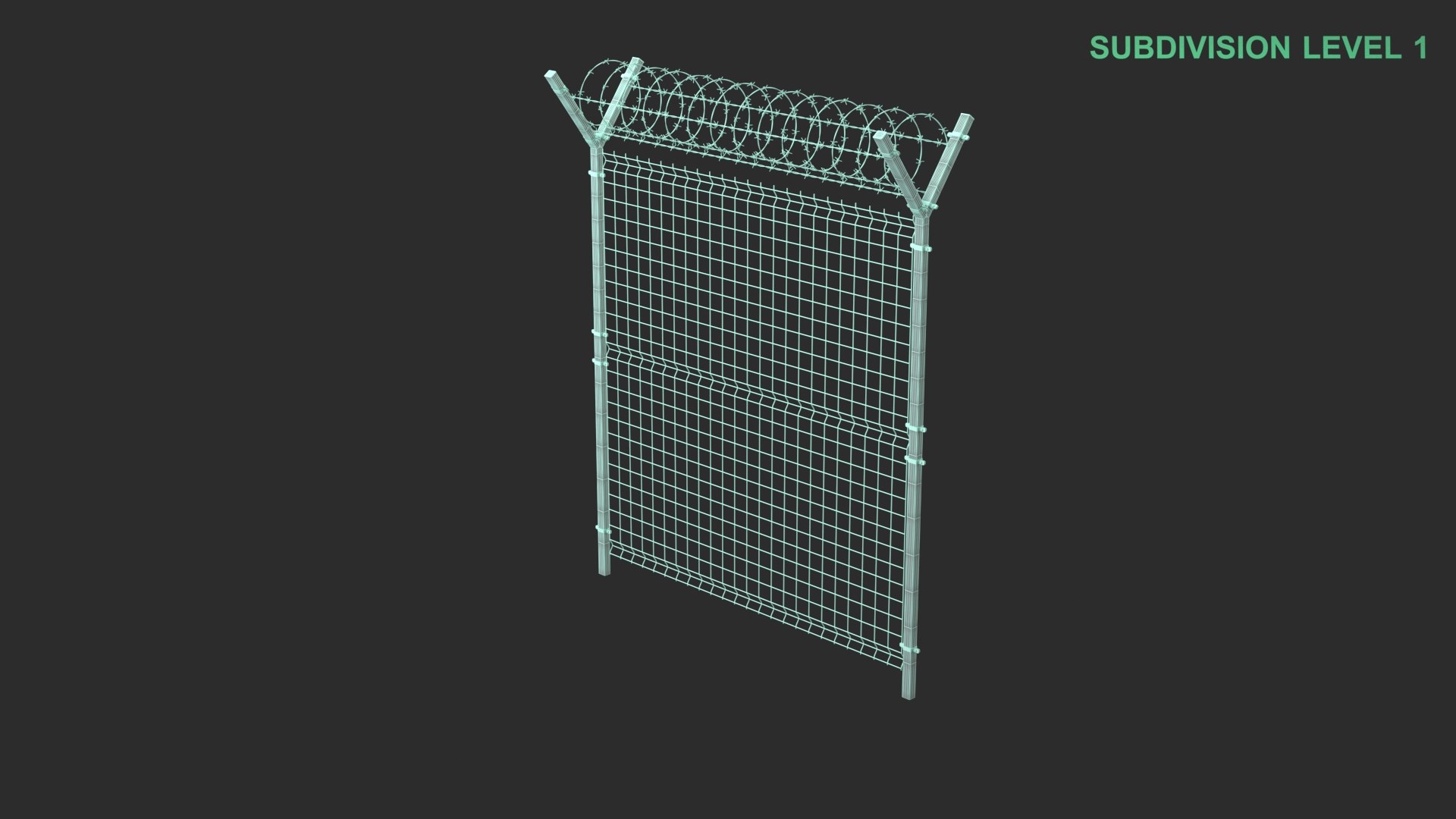 3D Barbed Wire Fence https://p.turbosquid.com/ts-thumb/yH/uAD2mV/19/wireframe_0006/jpg/1740723429/1920x1080/fit_q87/122da0a40bd94716b706c9586004ba1013ccb784/wireframe_0006.jpg