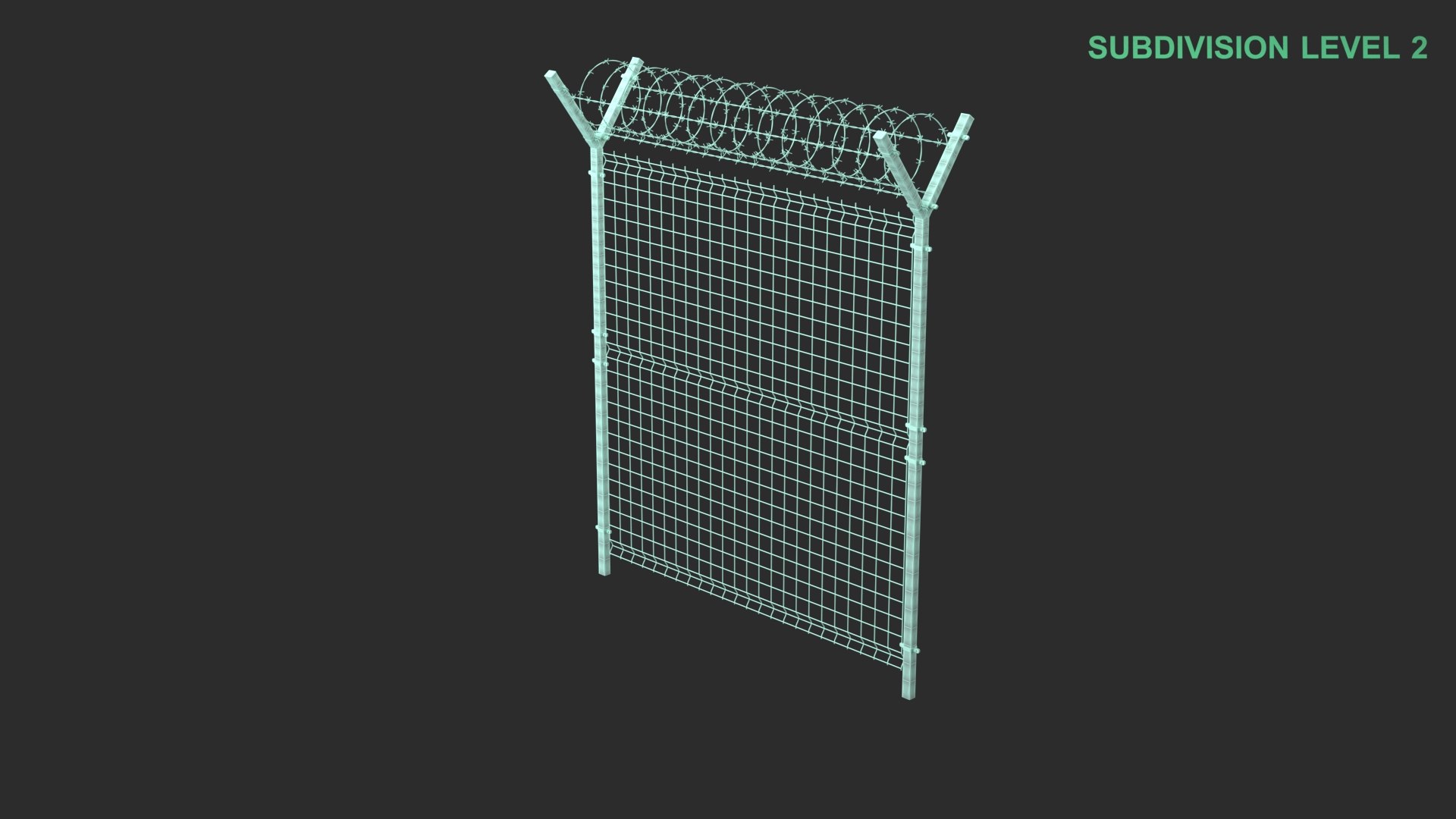 3D Barbed Wire Fence https://p.turbosquid.com/ts-thumb/yH/uAD2mV/6H/wireframe_0003/jpg/1740723426/1920x1080/fit_q87/f12320ba7691b35428a45deedc780c295c32185a/wireframe_0003.jpg