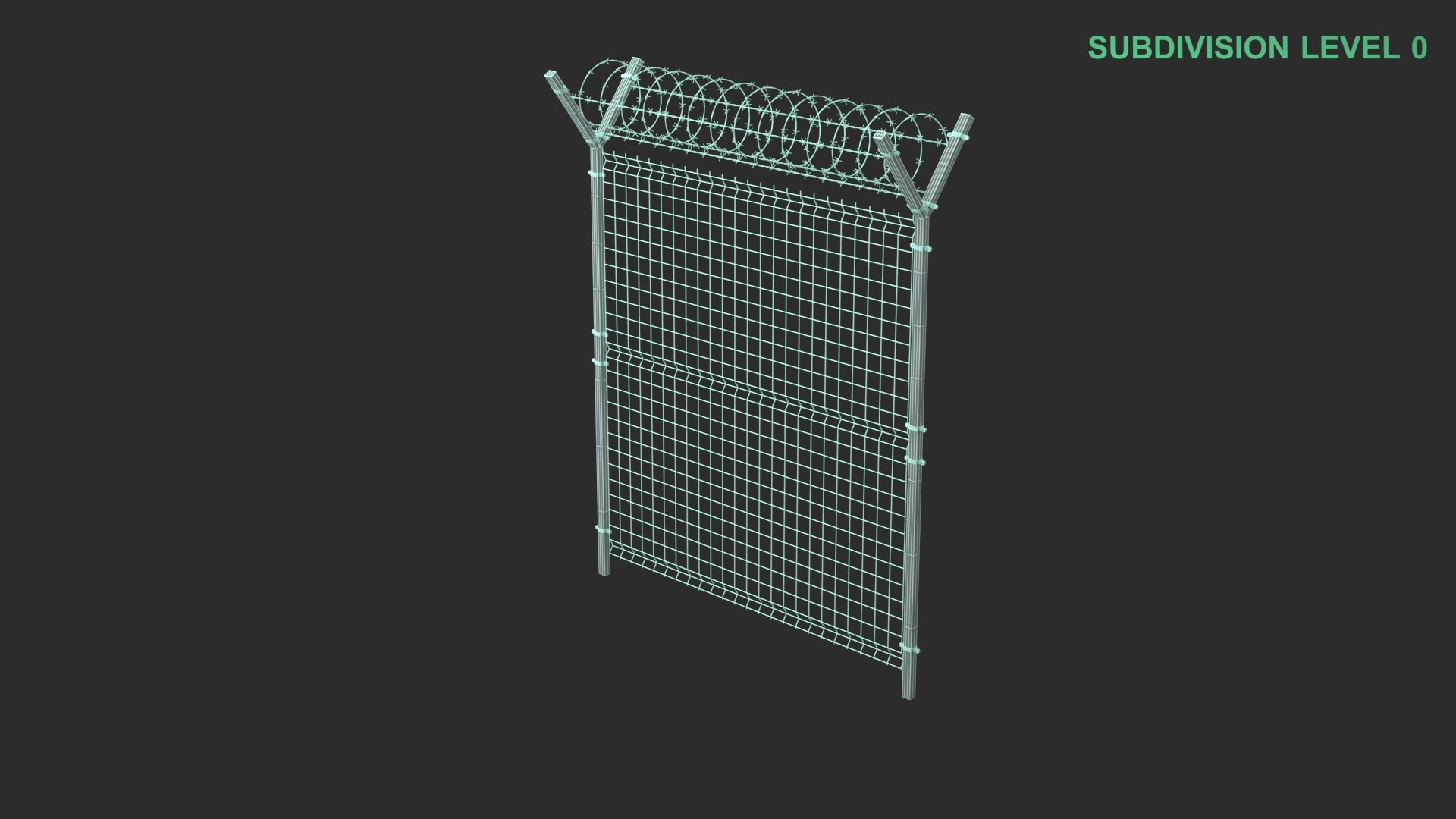 3D Barbed Wire Fence https://p.turbosquid.com/ts-thumb/yH/uAD2mV/E9/wireframe_0009/jpg/1740723431/1920x1080/fit_q87/ea3b22553a12e9dcb167f8a90bab9eeddc8145ca/wireframe_0009.jpg