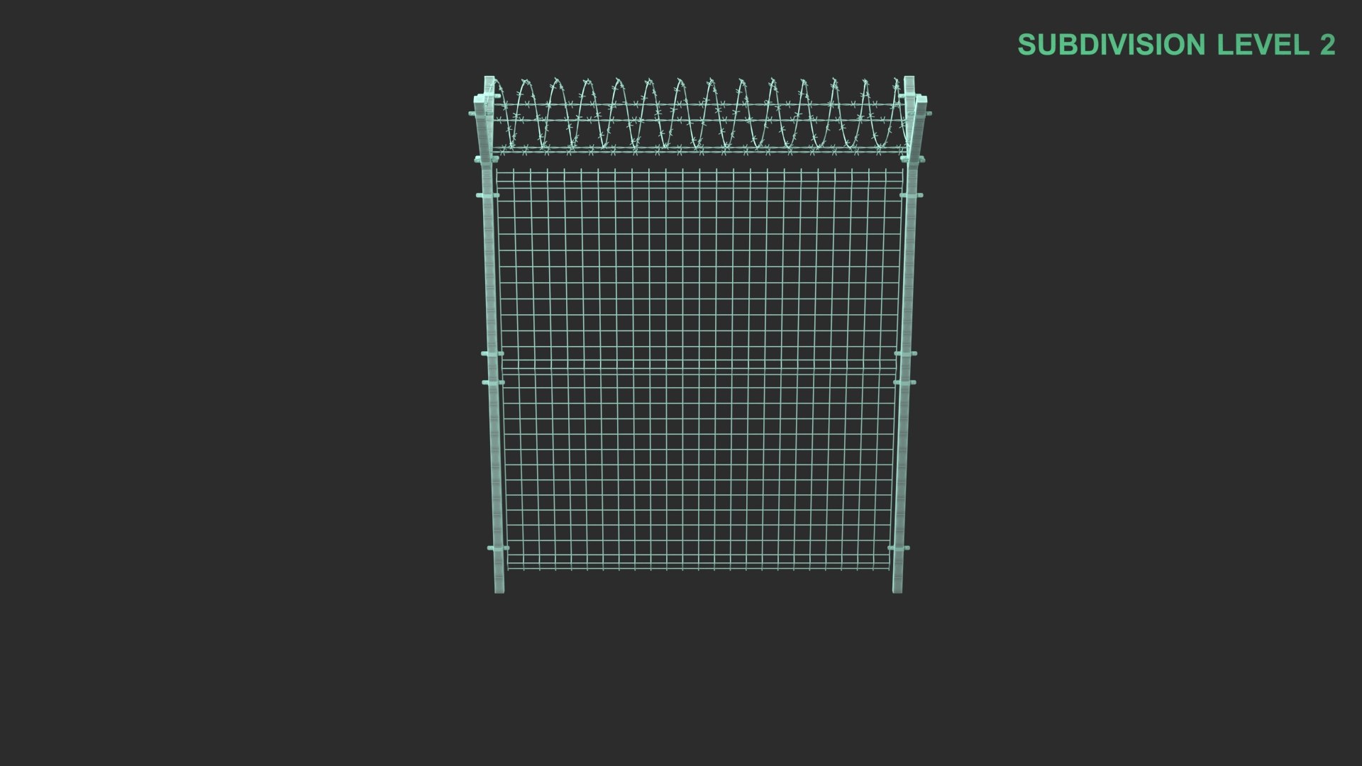 3D Barbed Wire Fence https://p.turbosquid.com/ts-thumb/yH/uAD2mV/IK/wireframe_0002/jpg/1740723428/1920x1080/fit_q87/285b8eb9985e40bbe2a5dbc0fb3c6acfbcab983c/wireframe_0002.jpg