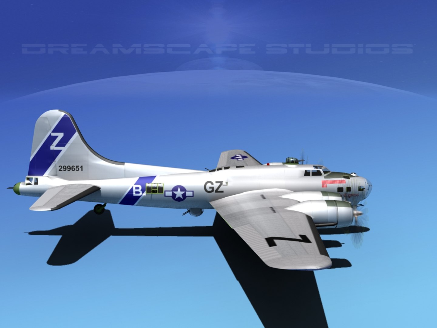 B-17 Hp Boeing Flying Fortress 3d Max