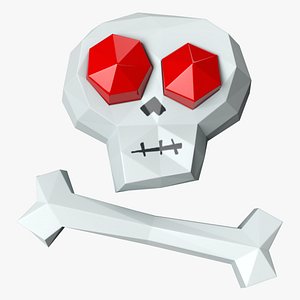 Polygonal Cartoon Skull