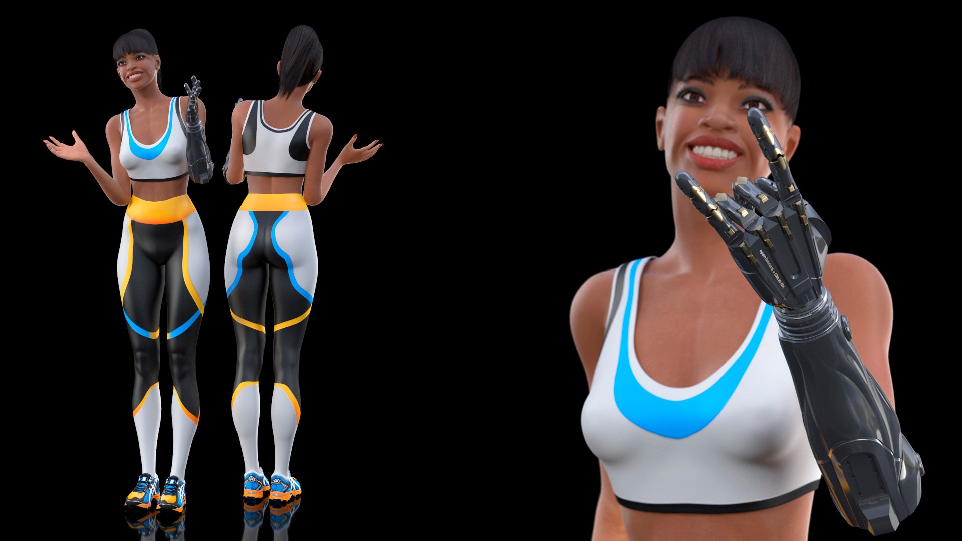 3D model Young Woman with Powered Prosthetic Arm Rigged https://p.turbosquid.com/ts-thumb/yH/x9VS3h/x7/youngwomanwithpoweredprostheticarmrigged3dsmodel013/jpg/1698550319/1920x1080/fit_q87/6fe1a402d9065834f8add73c51659731f4f671be/youngwomanwithpoweredprostheticarmrigged3dsmodel013.jpg