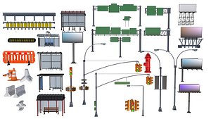 3D Street Elements Set