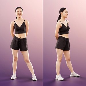 11361 Anita - 4 Texturevariations - Athletic Asian Woman Standing 3D model