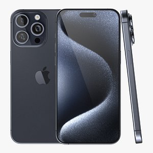 3D Apple iPhone 15 Pro Max Blue Titanium model