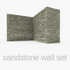3ds sandstone wall set stones rocks