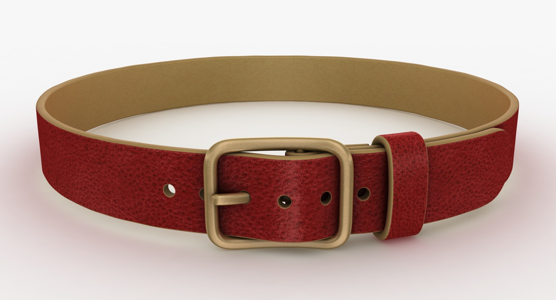 3d Model Realistic Belt 2 Red