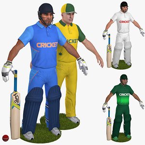 3D model Cricket Players