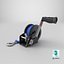 Hand Crank Boat Winch with Nylon Strap Blue