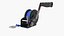 Hand Crank Boat Winch with Nylon Strap Blue 3D model