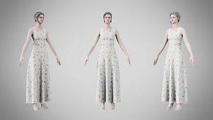 Dress 31 Abstract Pebble Repeat 3D model