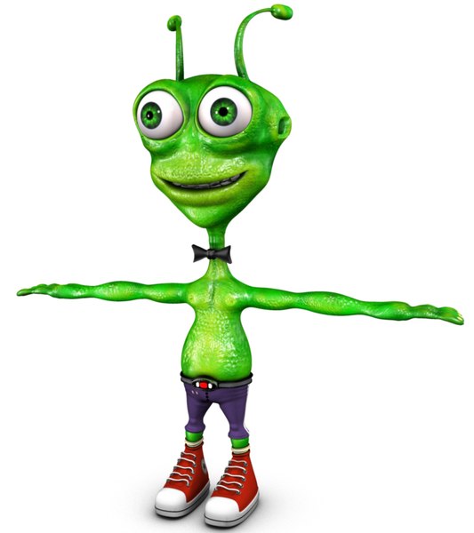 modelo 3d Dibujos animados de alien verde - TurboSquid 1053434