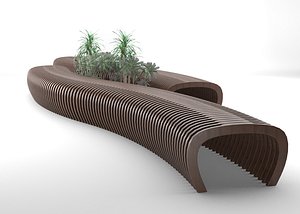 parametric wooden bench model