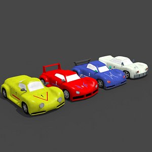 3D Cartoon racing car collection