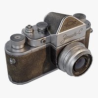 Old Camera Zenit-C Low-poly model