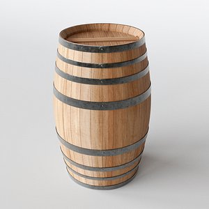 New Oak Cognac Wine Barrel 3D Model model