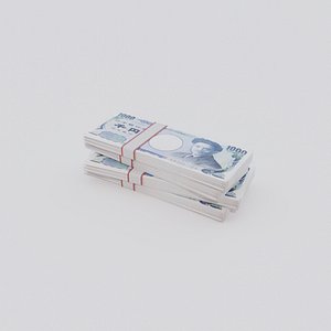 1000 Japanese yen JPY Currency 3D model