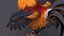 rooster rigged 3D model