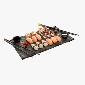 3D model sushi set