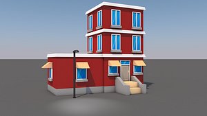 3D cartoon building