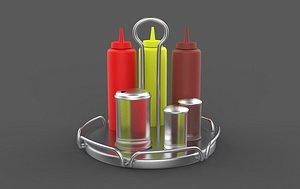 3D Diner Set Sugar Salt Shaker 3D model