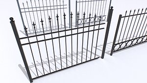 Metal Fences Pack 3 3D model