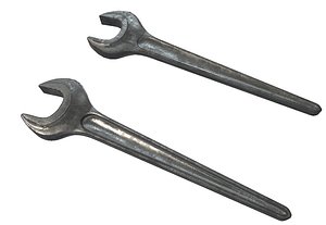 3d model single open ended spanner