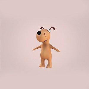 3d model of dog cartoon