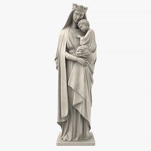 Virgin Mary And Baby Jesus Marble 3D