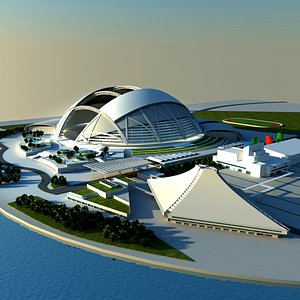 3d singapore national stadium model