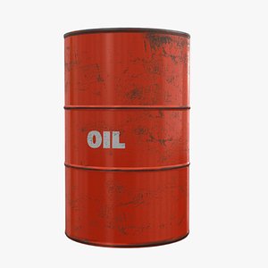 3D orange oil drum