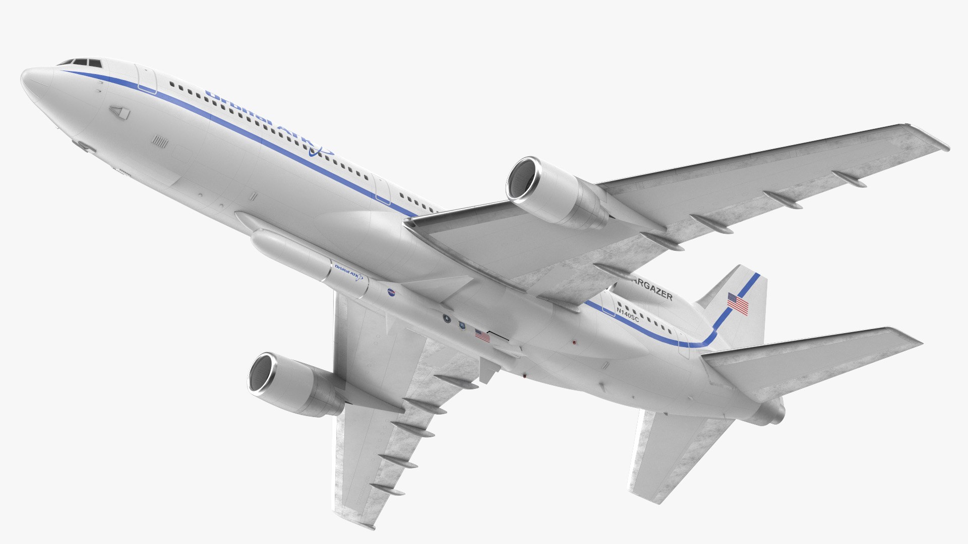 Lockheed L1011 Stargazer Carrying Pegasus XL Rocket 3D model preview