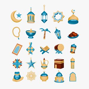 25 3D Islamic Icon Pack