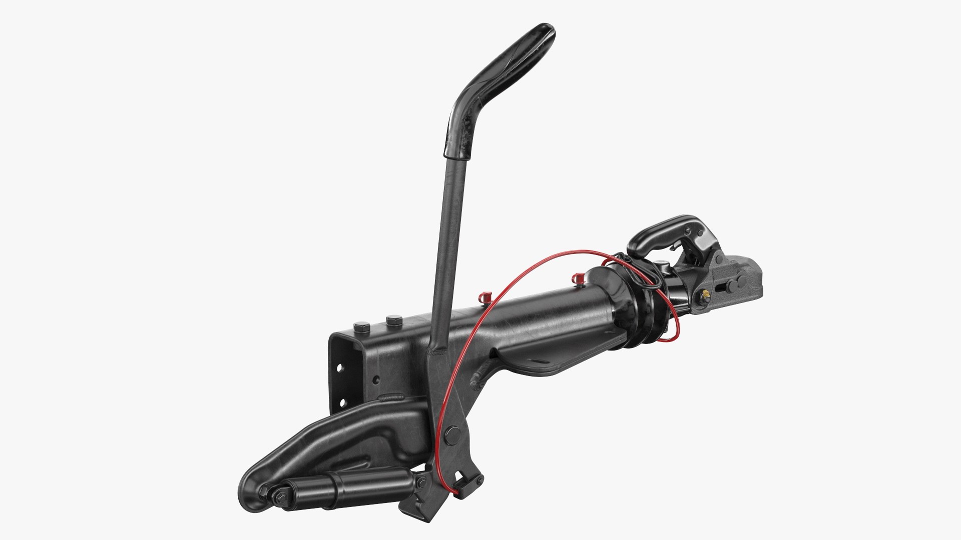 Trailer Coupling Clamp Black Rigged 3D model for vehicle visualization, games, animation, transport scenes, and automotive rendering